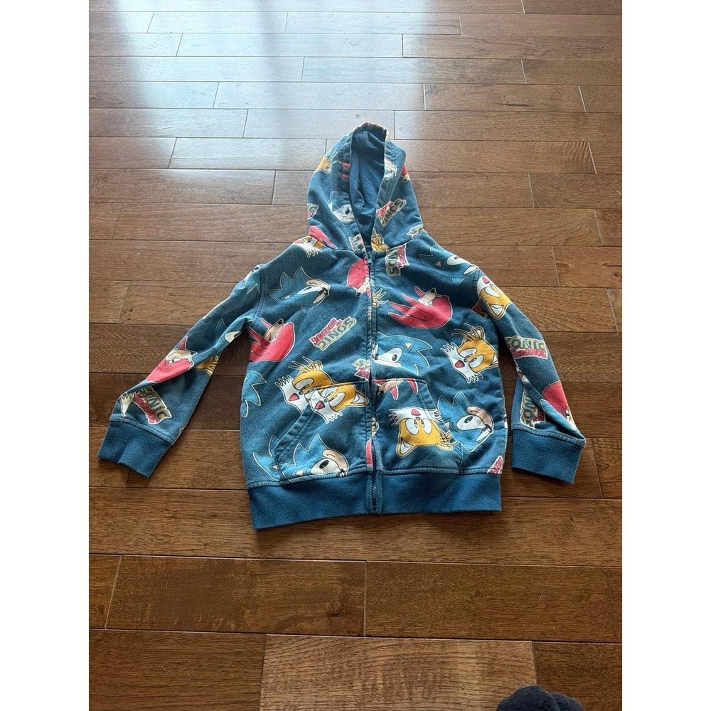 Sonic the Hedgehog Blue Zip-Up Hoodie Jumping Beans Boys 6